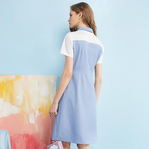 欧芮儿新款a字裙衬衫连衣裙8XLB11306 商品图2