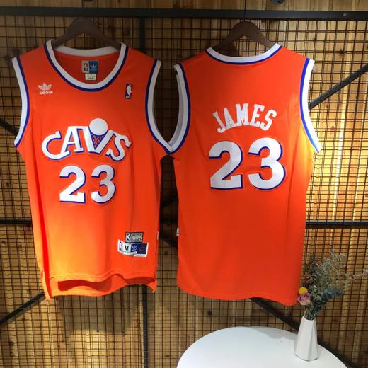 詹姆斯 克里夫兰骑士 橘子色复古 cavs 美版 青年版 刺绣 球衣 商品图
