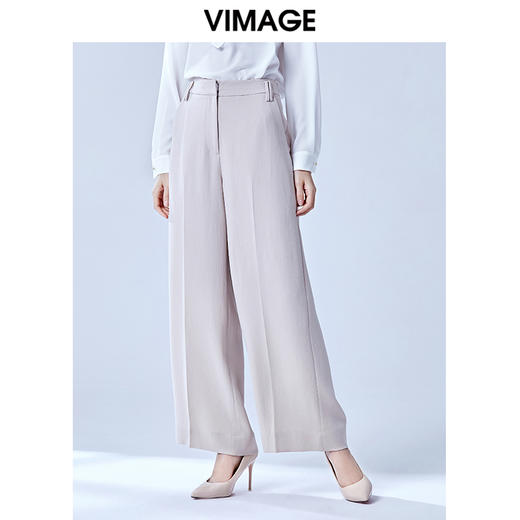 VIMAGE纬漫纪夏款时尚宽松显瘦垂感阔腿裤雪纺轻薄女长裤V1305934 商品图0