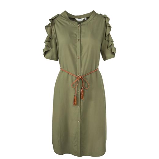 欧芮儿夏装新款荷叶边衬衫连衣裙8XLB11626 商品图4