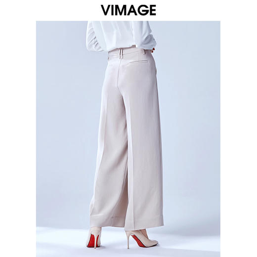 VIMAGE纬漫纪夏款时尚宽松显瘦垂感阔腿裤雪纺轻薄女长裤V1305934 商品图3