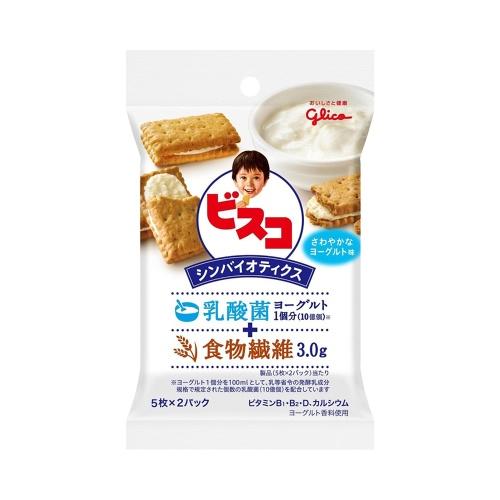 跨境glico格力高bisco乳酸菌夹心饼干酸奶味10枚