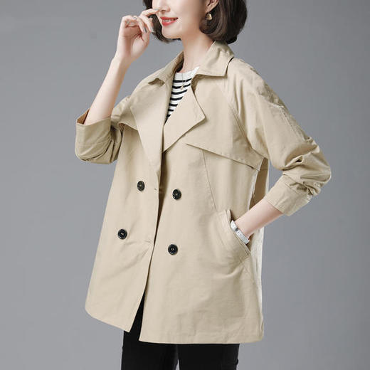 W-7887春秋装新款中长款韩版宽松女装风衣 商品图2