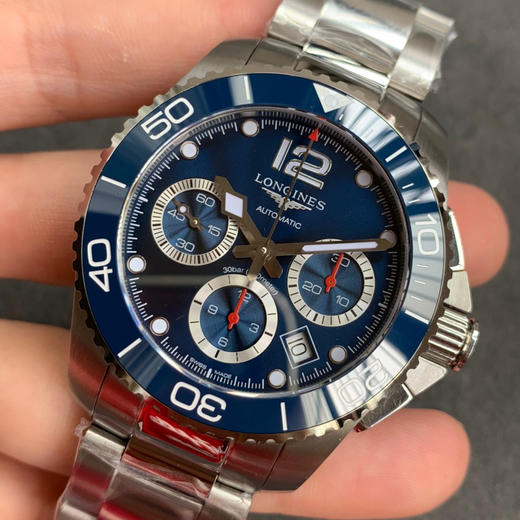 浪琴康卡斯计时系列，原装开模 工艺精湛。腕表直径为41毫米，表壳采用了精钢材质打造，单向旋转表圈 商品图2