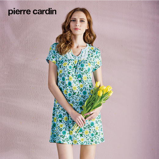 【3.8惊喜价】皮尔卡丹女士宽松舒适印花睡裙 商品图0