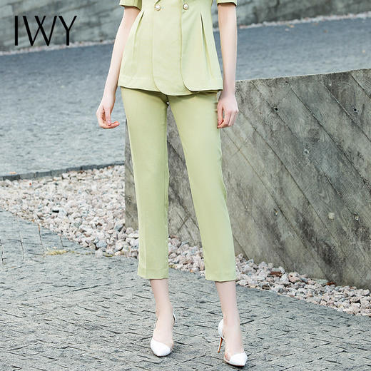 IWY/黄绿色五分短袖西装长裤套装12C1+12P1+12S1 商品图11