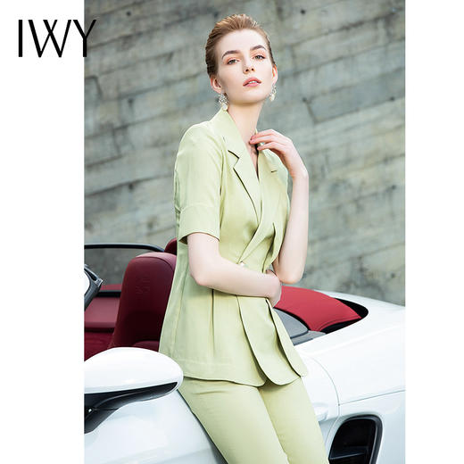 IWY/黄绿色五分短袖西装长裤套装12C1+12P1+12S1 商品图5
