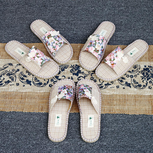【买麻鞋，雅路人】防脚臭，新款居家拖鞋休闲时尚女士亚麻拖鞋室内地暖拖鞋手工拖鞋YT-10 商品图3