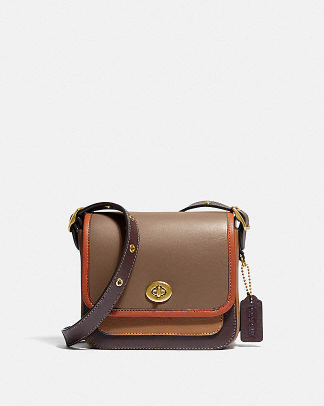 蔻驰coach拼色rambler16号斜挎包