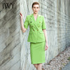 夏季高档双排扣西装女时尚职业装绿色短袖西装套装202009CPS1 商品缩略图5