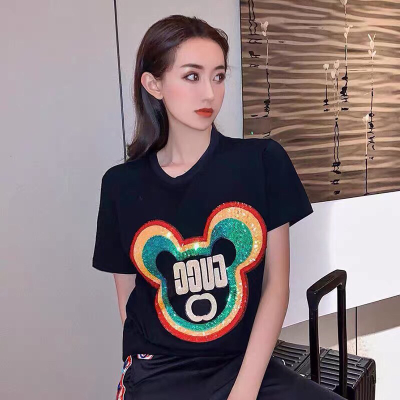 古古潮流无需天价为您省钱gg彩虹渐变卡通米奇t恤超级减龄领口订制