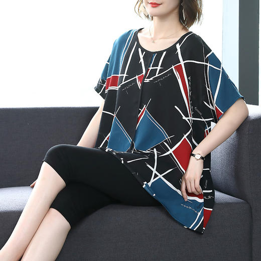 MQ-1706-133夏装新款宽松洋气特大码遮肚短袖T恤YY 商品图1