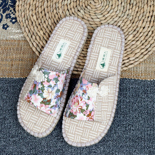 【买麻鞋，雅路人】防脚臭，新款居家拖鞋休闲时尚女士亚麻拖鞋室内地暖拖鞋手工拖鞋YT-10 商品图4