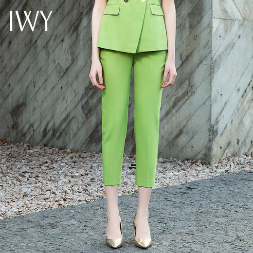 夏季高档双排扣西装女时尚职业装绿色短袖西装套装202009CPS1 商品图7