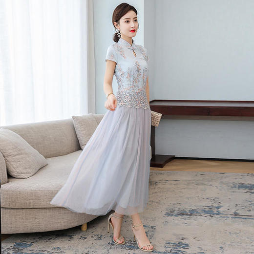 FMN-FS6738原创民族风刺绣汉服假两件连衣裙 商品图3