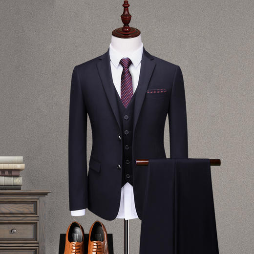 西服套装男士职业伴郎韩版结婚商务正装外套修身休闲小西装男上班 商品图3