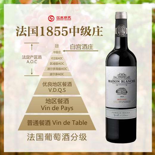 【买五送一】法国白宫庄园干红葡萄酒14%vol  750ml 商品图0