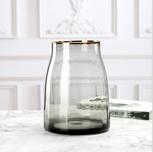 北欧简约原色轻奢花瓶--大口竖条纹1418 商品图2