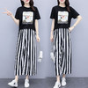 AHM-qs2984夏新款大码女装胖mm短袖时尚气质休闲显瘦简约9分阔腿裤套装 商品缩略图2