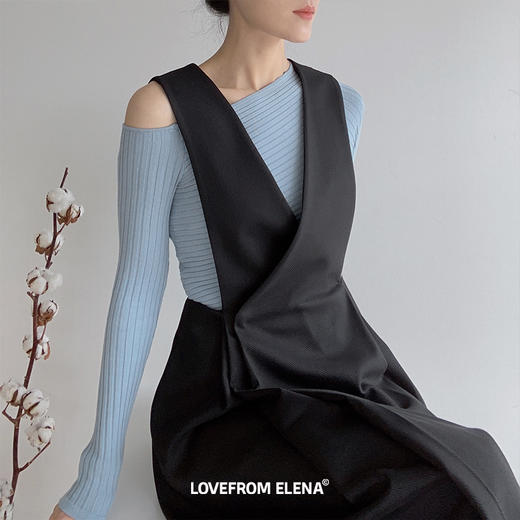 双色选｜强弹力露肩针织衫 商品图10