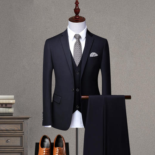 西服套装男士职业伴郎韩版结婚商务正装外套修身休闲小西装男上班 商品图4