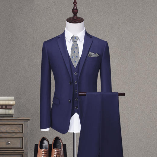 西服套装男士职业伴郎韩版结婚商务正装外套修身休闲小西装男上班 商品图1