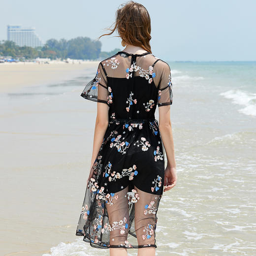 欧芮儿夏装新款碎花中长款连衣裙8XLB11169 商品图2