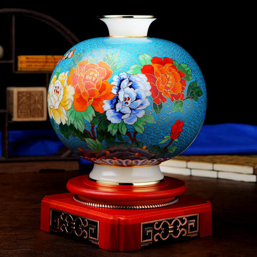 【彼达思】圆满富贵来花瓶-浅蓝色 商品图0