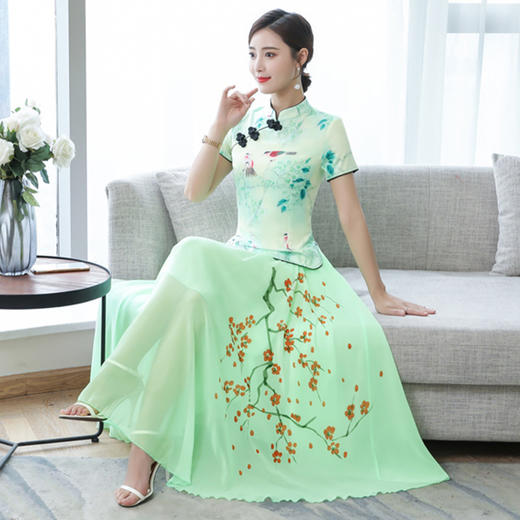 YWE  35832绣花连衣裙网纱两件套裙 商品图3