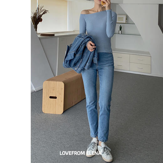 双色选｜强弹力露肩针织衫 商品图9