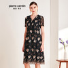 皮尔卡丹女装夏季新款黑色短袖V领蕾丝边连衣裙P0245DS57B3
 商品缩略图0