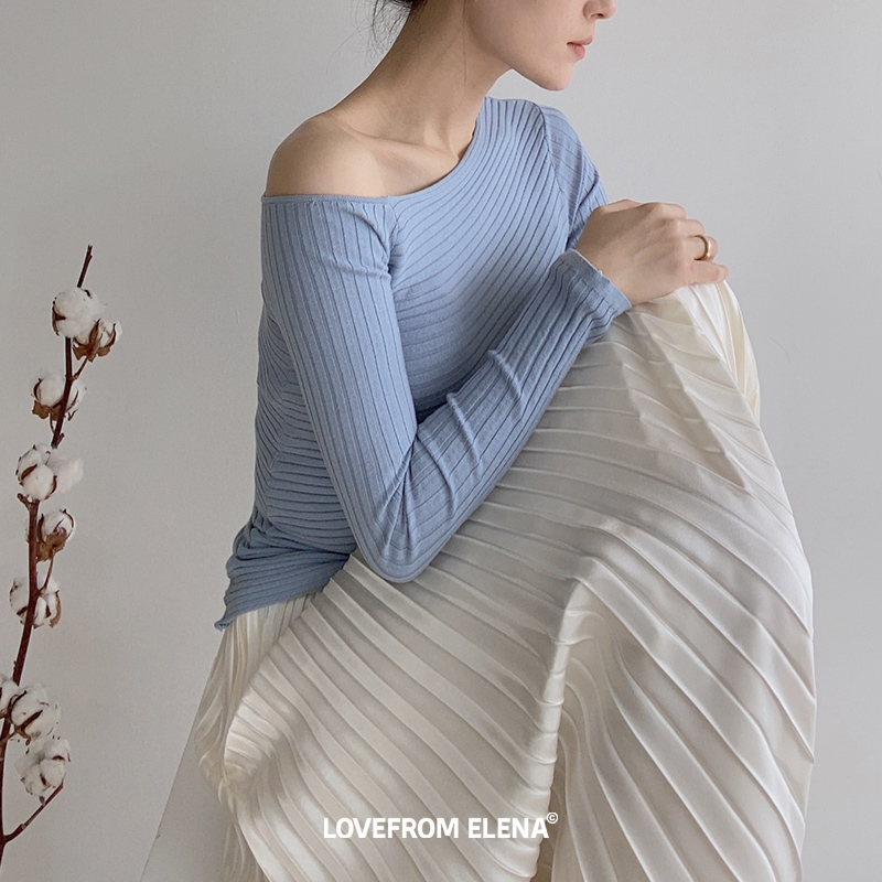 双色选｜强弹力露肩针织衫