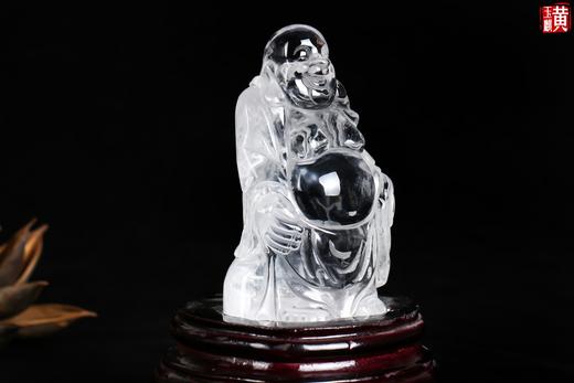 【福从天降】天然白水晶笑佛摆件 商品图1