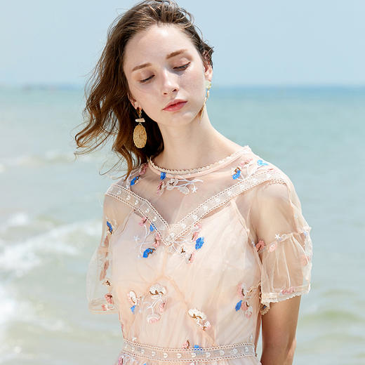 欧芮儿夏装新款碎花中长款连衣裙8XLB11169 商品图3