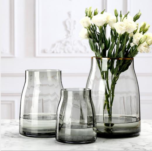 北欧简约原色轻奢花瓶--大口竖条纹1418 商品图1