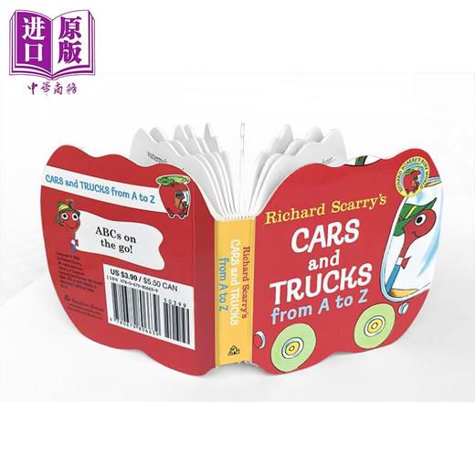 【中商原版】理查德·斯卡里作品：汽车和货车 Cars and Trucks from A to Z 异形书 纸板书 韵律启蒙 亲子英文 0~3岁 英文原版 商品图3