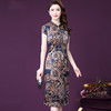 WXY-6065夏新款重磅真丝法式气质显瘦收腰中长款连衣裙 商品缩略图1