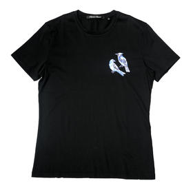 Marco Azzali 黑色圆领纯棉T恤 T3824200