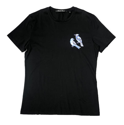 Marco Azzali 黑色圆领纯棉T恤 T3824200 商品图0