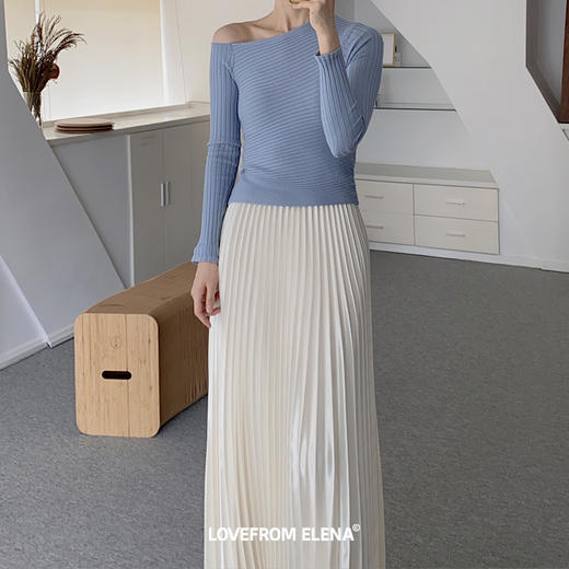 双色选｜强弹力露肩针织衫 商品图5