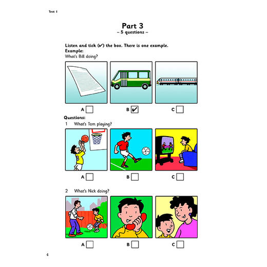 剑桥少儿英语考试全真试题第一级A（扫码听音频） 商品图3