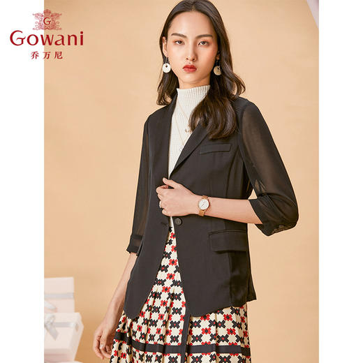 乔万尼短外套女春季韩版新款时尚气质休闲七分袖薄款外套ES1B026 商品图2