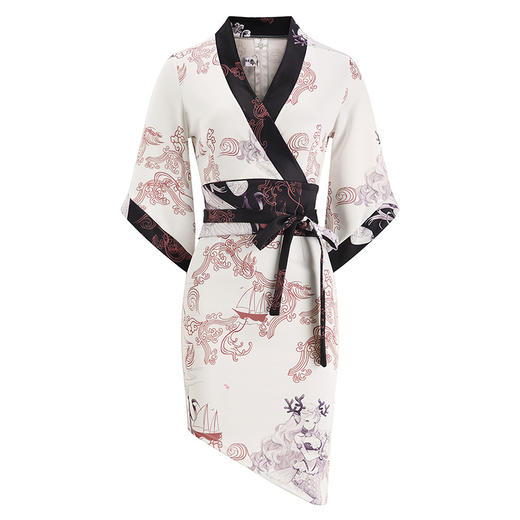 GY-3832（送腰封）实拍性感美人鱼花型不规则改良和服连衣裙新品WY 商品图4