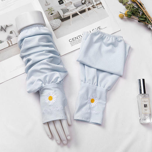 冰凉防晒袖套 | 宽松防晒袖套开车户外加长护臂冰袖遮阳手臂袖套. 商品图0