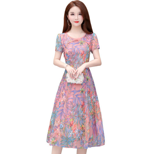 MQ-1751-932夏季新款中长款遮肚子大码显瘦印花裙子YY 商品图4