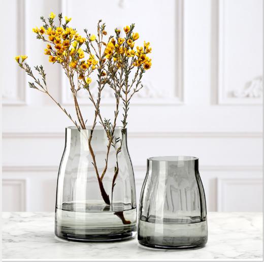 北欧简约原色轻奢花瓶--大口竖条纹1418 商品图0