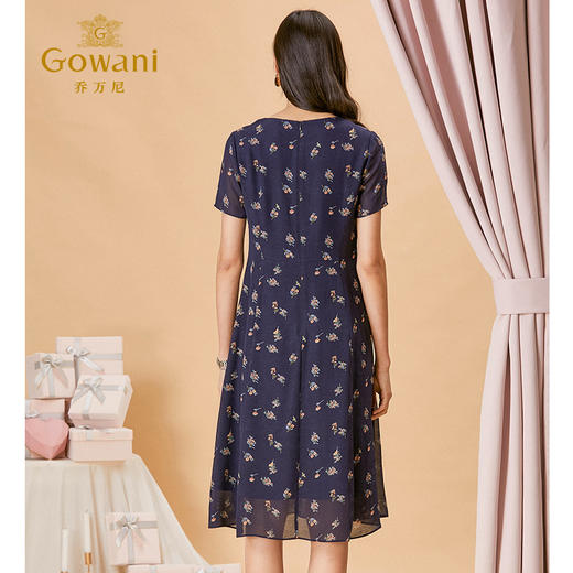 乔万尼桑蚕丝连衣裙女夏新款时尚气质真丝弹力缎连衣裙中长款ES2E146 商品图3