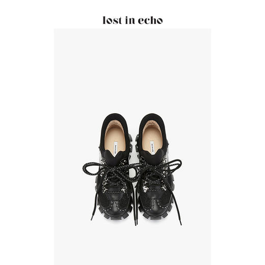 戚薇同款lost in echo厚底双绑带运动鞋黑色 商品图3