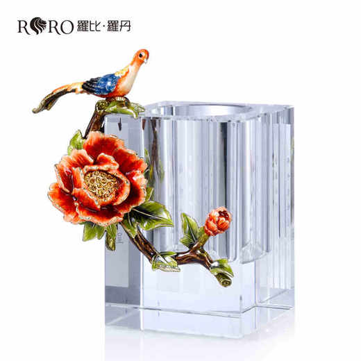 【彼达思】珐琅彩 锦绣前程笔筒 商品图0