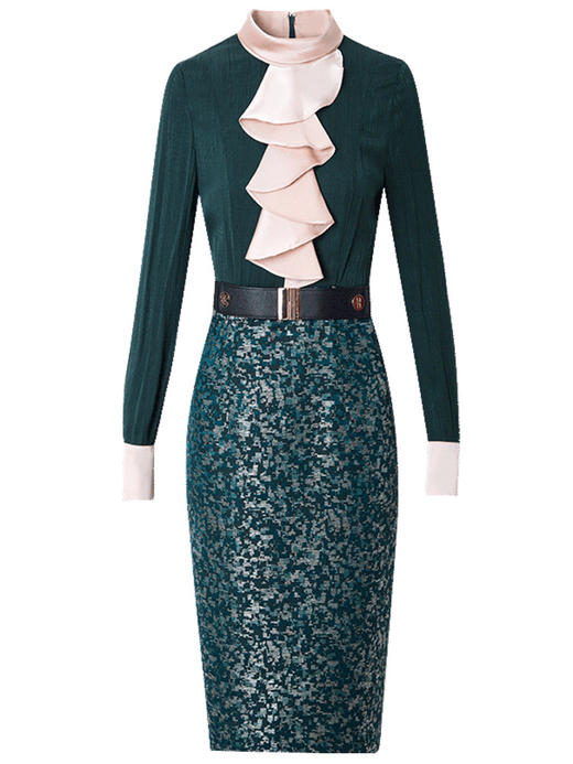 FMY-28622大气显瘦修身中长款包臀裙 商品图1